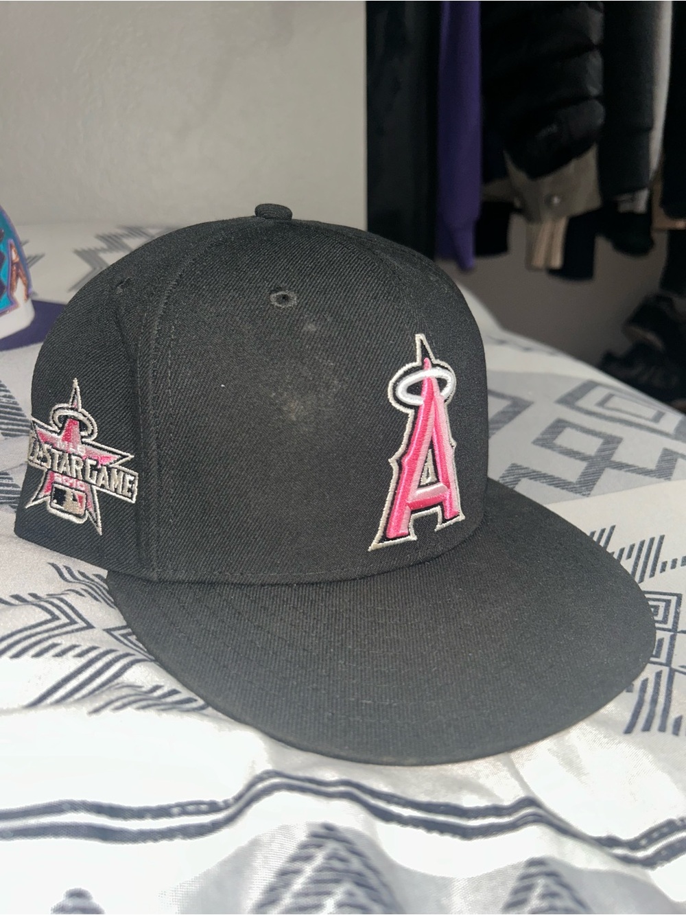 New Era Black Cap with Pink Angels Logo